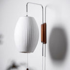 Modern Silk and Walnut Wood Wall Light for Bedroom and Living Room — Greenwich Home & Living