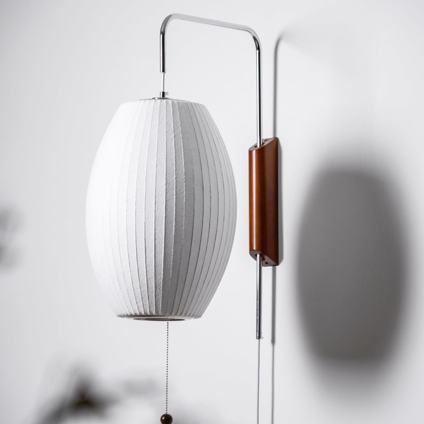 Modern Silk and Walnut Wood Wall Light for Bedroom and Living Room — Greenwich Home & Living