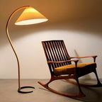Scandinavian Wood Floor Lamp With Fabric Shade for Living Room — Greenwich Home & Living