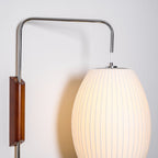 Modern Silk and Walnut Wood Wall Light for Bedroom and Living Room — Greenwich Home & Living