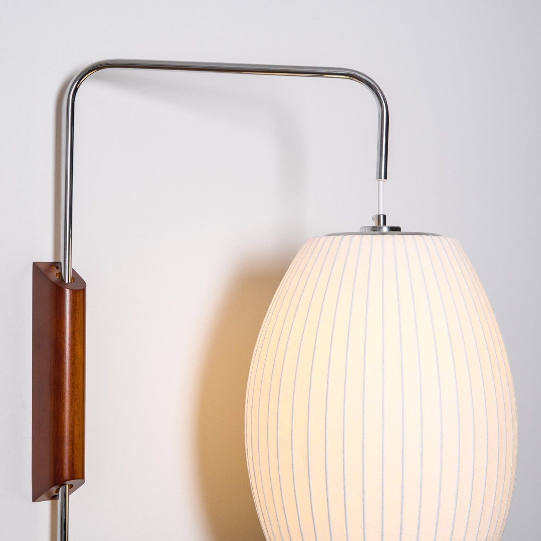 Modern Silk and Walnut Wood Wall Light for Bedroom and Living Room — Greenwich Home & Living