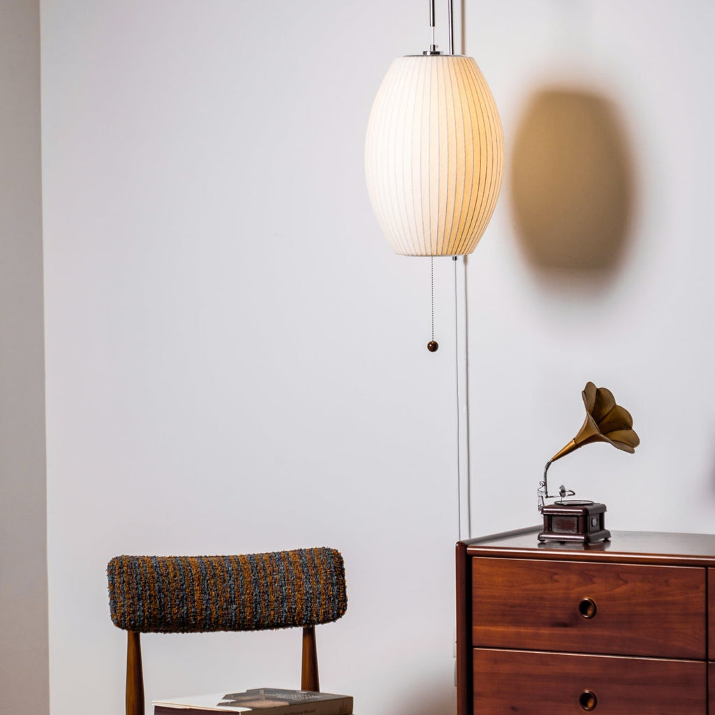 Modern Silk and Walnut Wood Wall Light for Bedroom and Living Room — Greenwich Home & Living