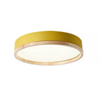Scandinavian Wood Flush Mount Ceiling Light for Living Room in Yellow — Greenwich Home & Living