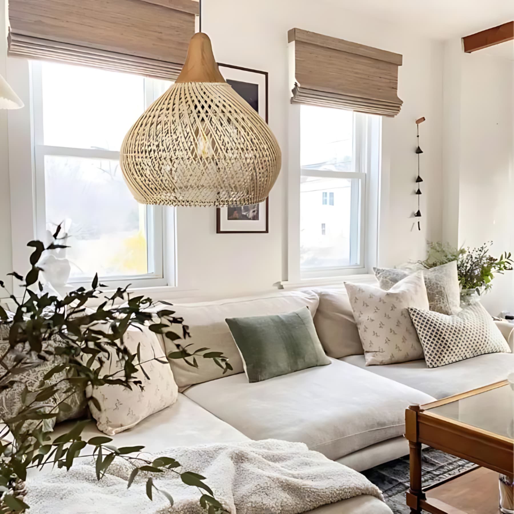 Woven Rattan Bohemian Pendant Light for Living and Dining Rooms — Greenwich Home & Living