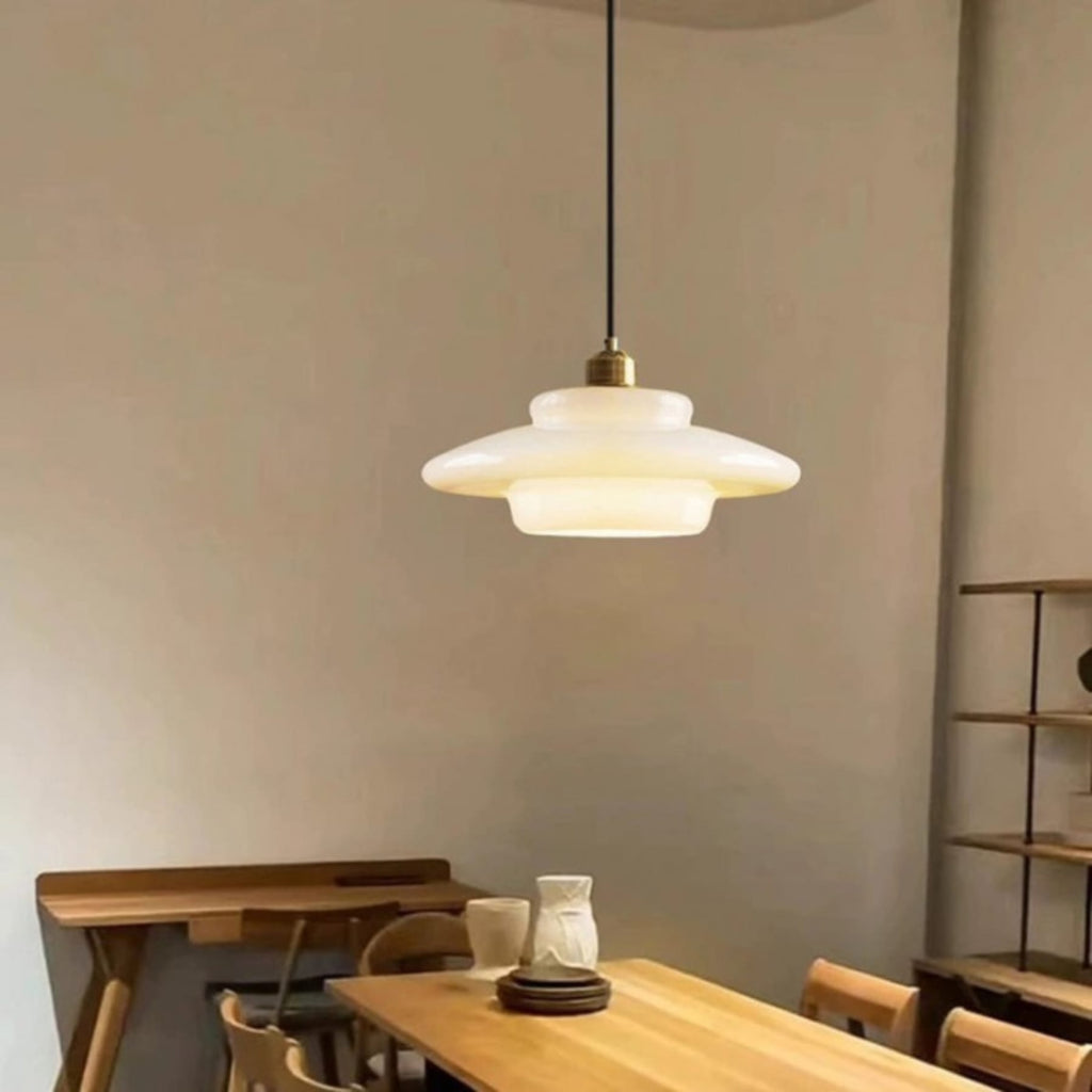 Retro Glass Pendant Light With Warm White Bulb Included for Dining Room — Greenwich Home & Living