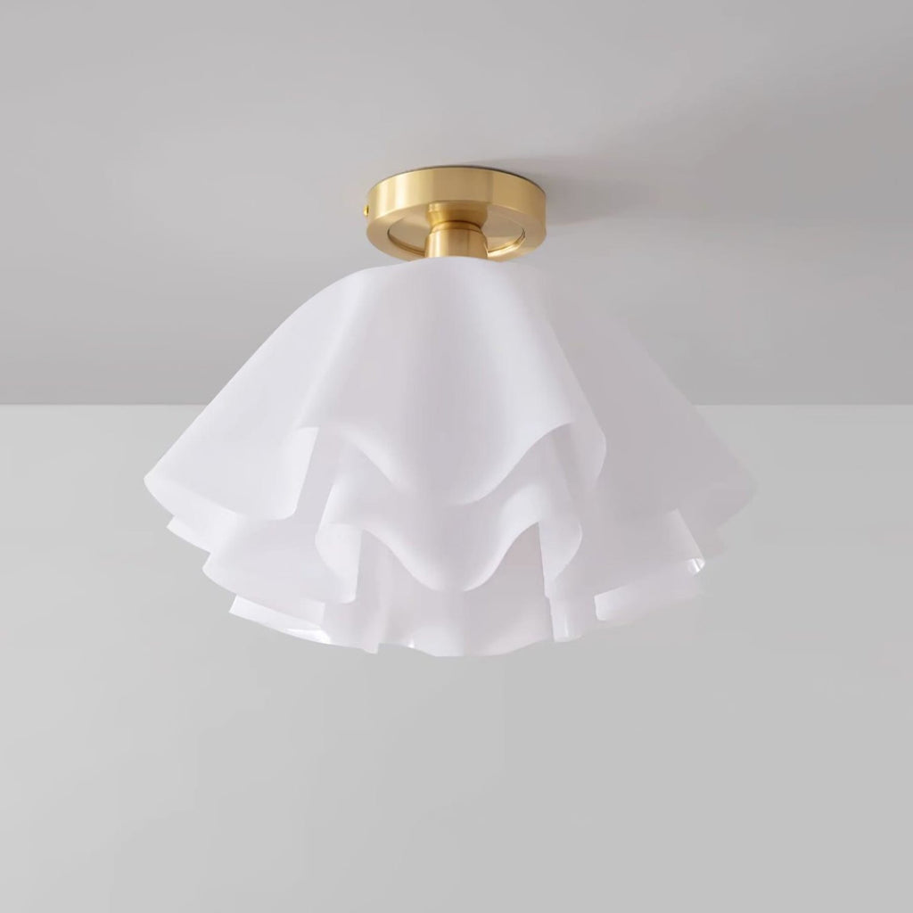 Contemporary Copper and Acrylic Flush Mount Ceiling Light With Tri-Color Dimming — Greenwich Home & Living