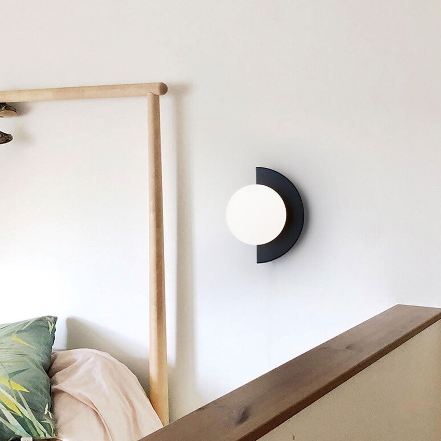 Modern Metal Wall Sconce for Living Room and Bedroom in Black — Greenwich Home & Living