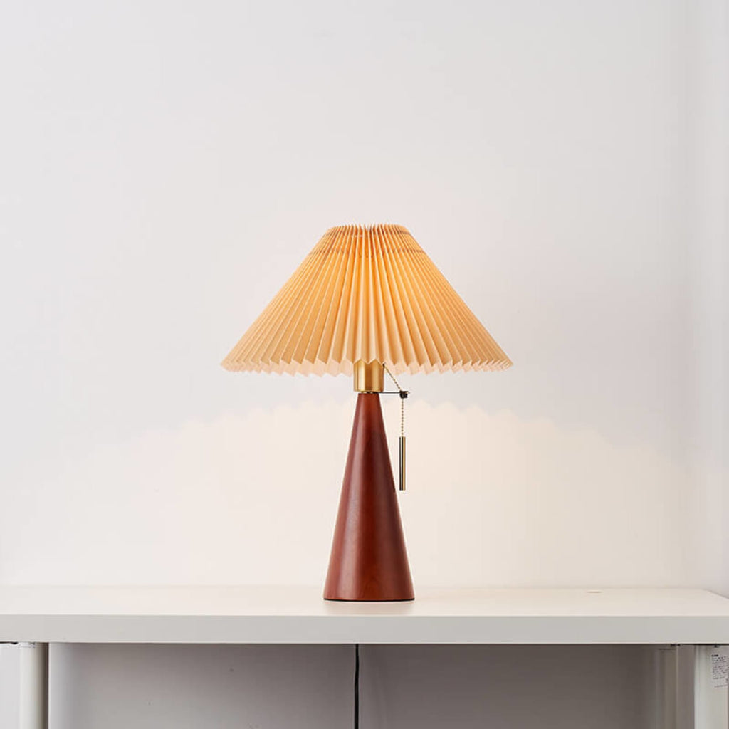 Scandinavian Wood Table Lamp With Fabric Shade — Greenwich Home & Living