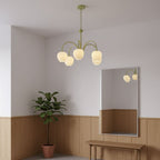 Retro Metal and Glass Chandelier With Selectable Color Light for Living and Dining Rooms — Greenwich Home & Living
