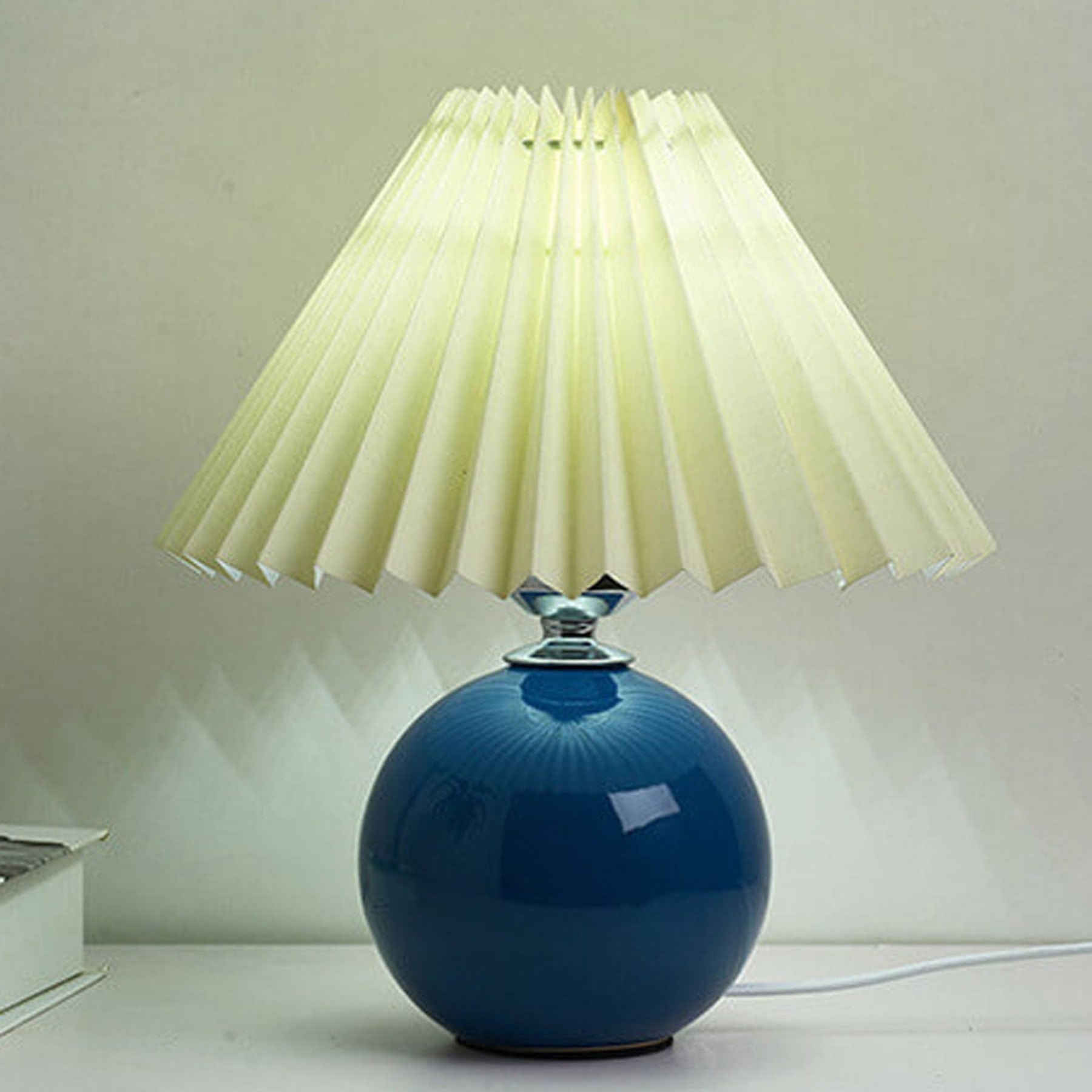 Contemporary Ceramic Table Lamp With Fabric Shade for Living Room — Greenwich Home & Living