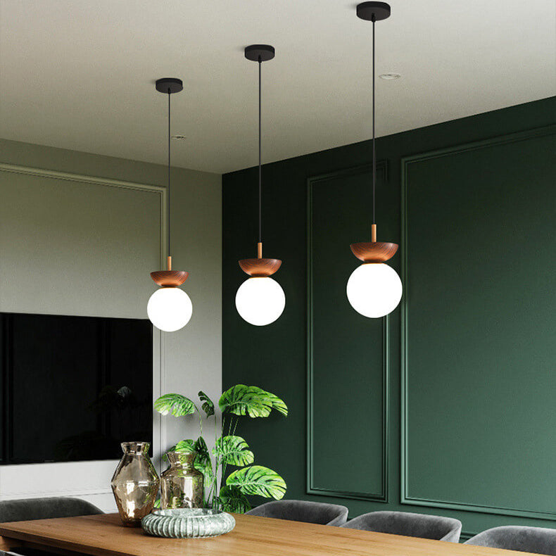 Modern Wood and Glass Pendant Light With Warm LED Glow — Greenwich Home & Living