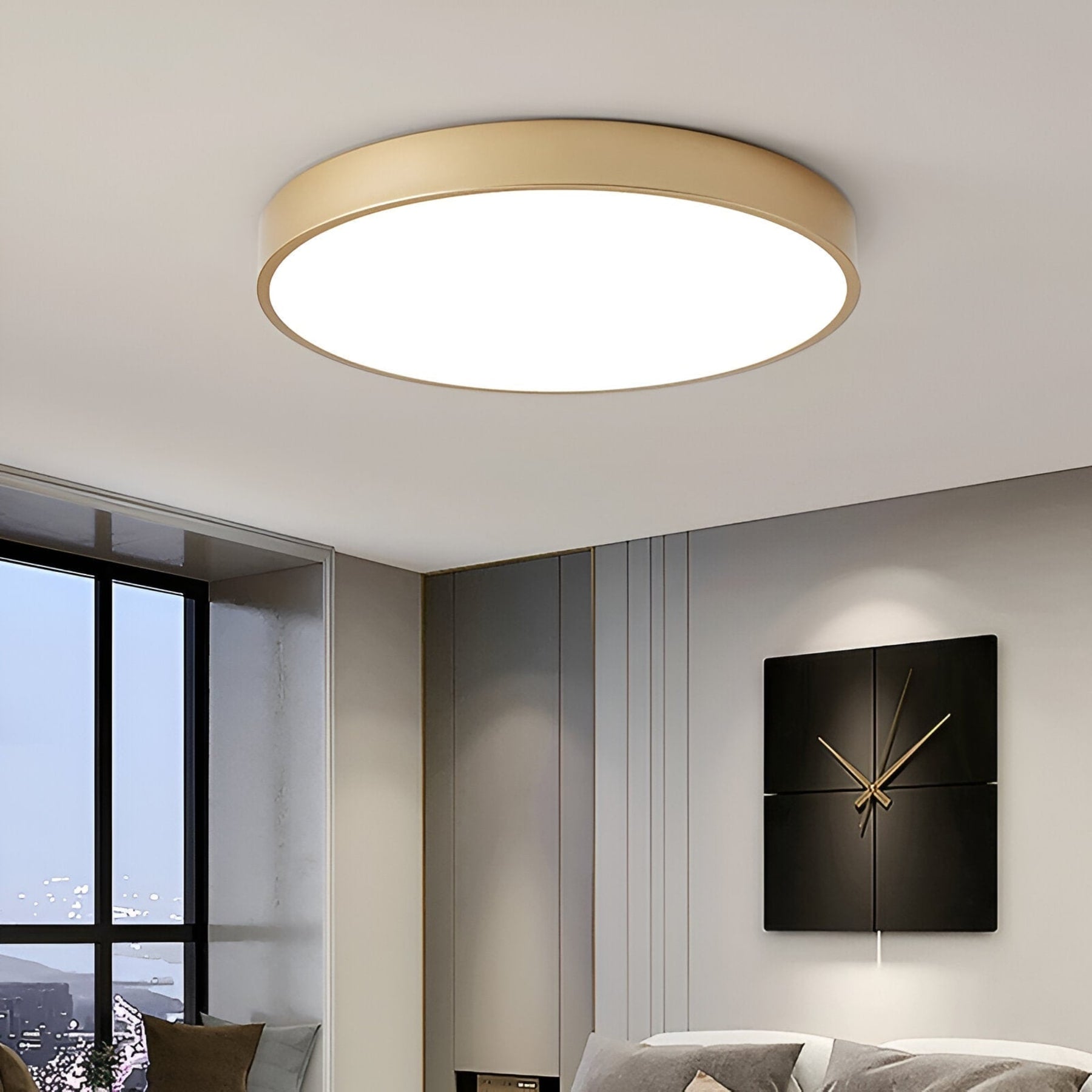 Minimalist Metal Flush Mount Ceiling Light With Tri-Color Dimming — Greenwich Home & Living