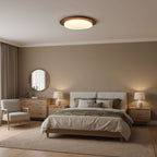 Scandinavian Wood Flush Mount Ceiling Light With Adjustable Color Temperature — Greenwich Home & Living