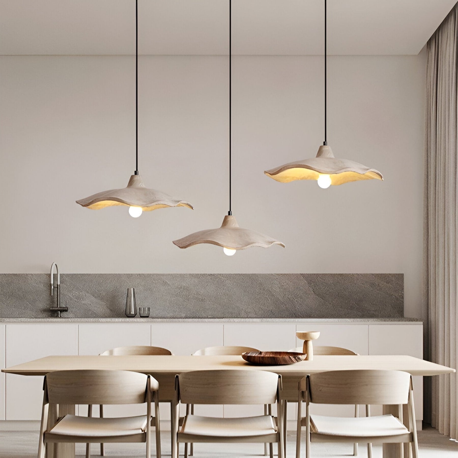 Minimalist Concrete Pendant Light With Warm White LED for Dining Room — Greenwich Home & Living