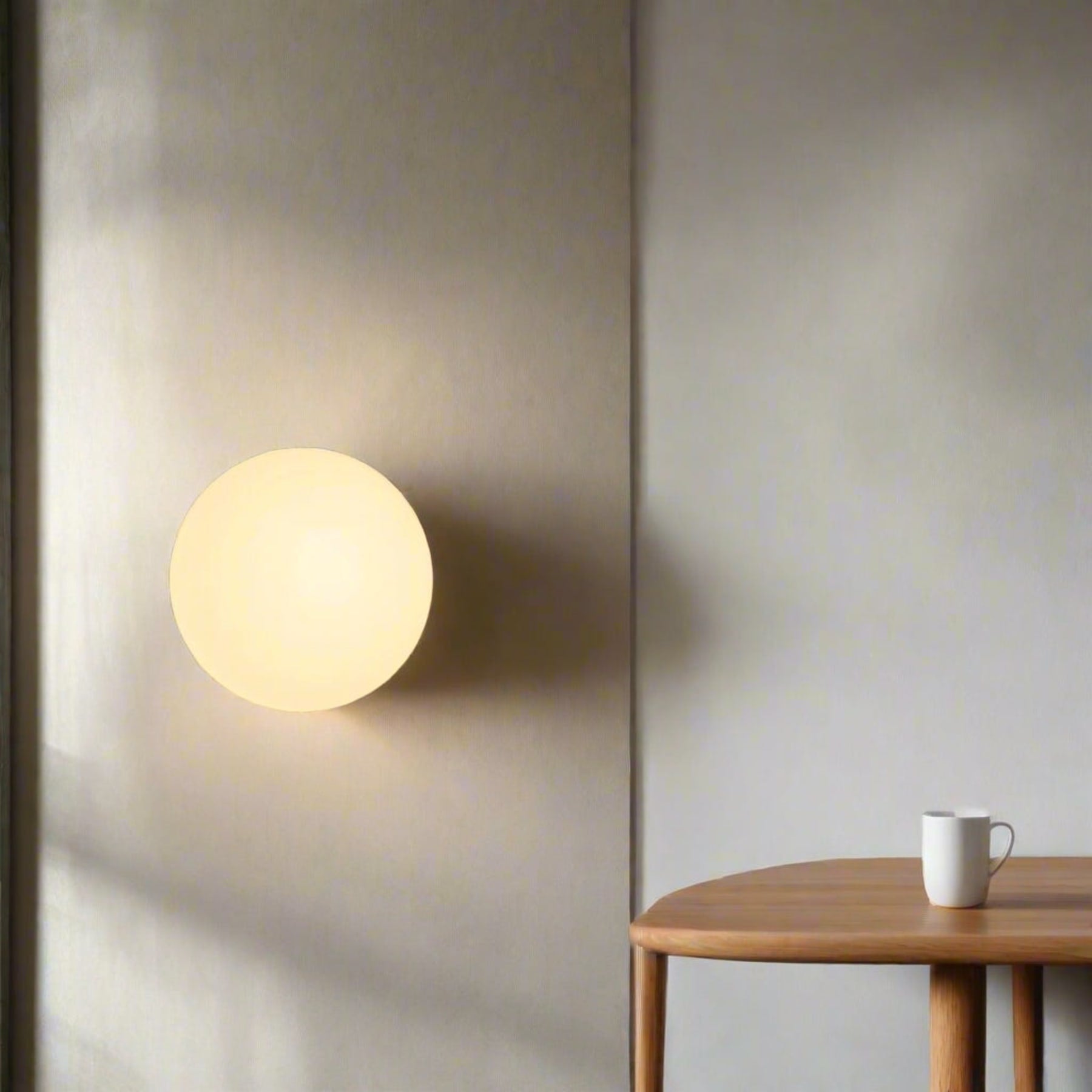 Minimalist Glass Wall Light With Warm White Glow — Greenwich Home & Living