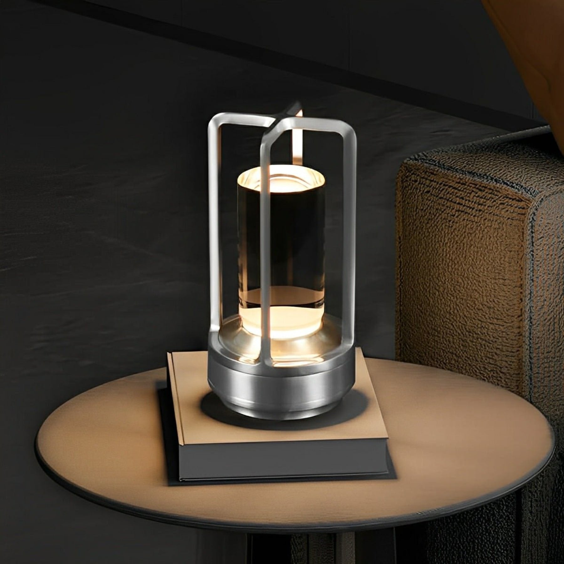 Minimalist Metal Table Lamp With Tri-Color Dimming for Living Room and Bedroom in Silver — Greenwich Home & Living