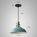 Industrial Metal Pendant Light With Warm Glow for Kitchen and Dining Room in Green — Greenwich Home & Living