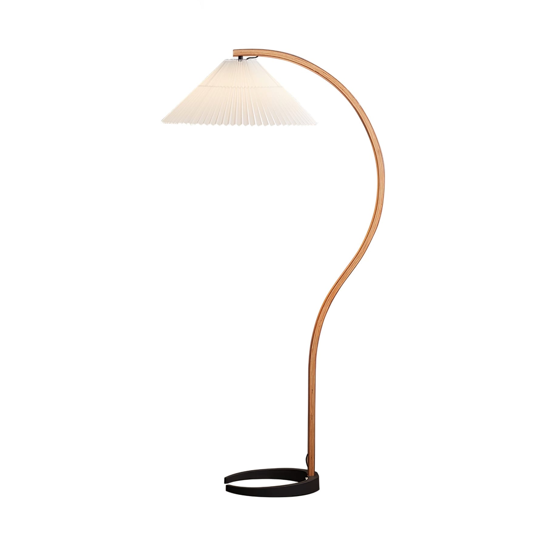 Scandinavian Wood Floor Lamp With Fabric Shade for Living Room — Greenwich Home & Living