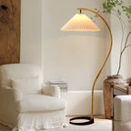 Scandinavian Wood Floor Lamp With Fabric Shade for Living Room — Greenwich Home & Living