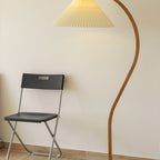 Scandinavian Wood Floor Lamp With Fabric Shade for Living Room — Greenwich Home & Living