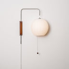 Modern Silk and Walnut Wood Wall Light for Bedroom and Living Room — Greenwich Home & Living