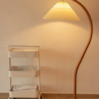 Scandinavian Wood Floor Lamp With Fabric Shade for Living Room — Greenwich Home & Living