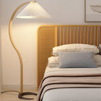 Scandinavian Wood Floor Lamp With Fabric Shade for Living Room — Greenwich Home & Living
