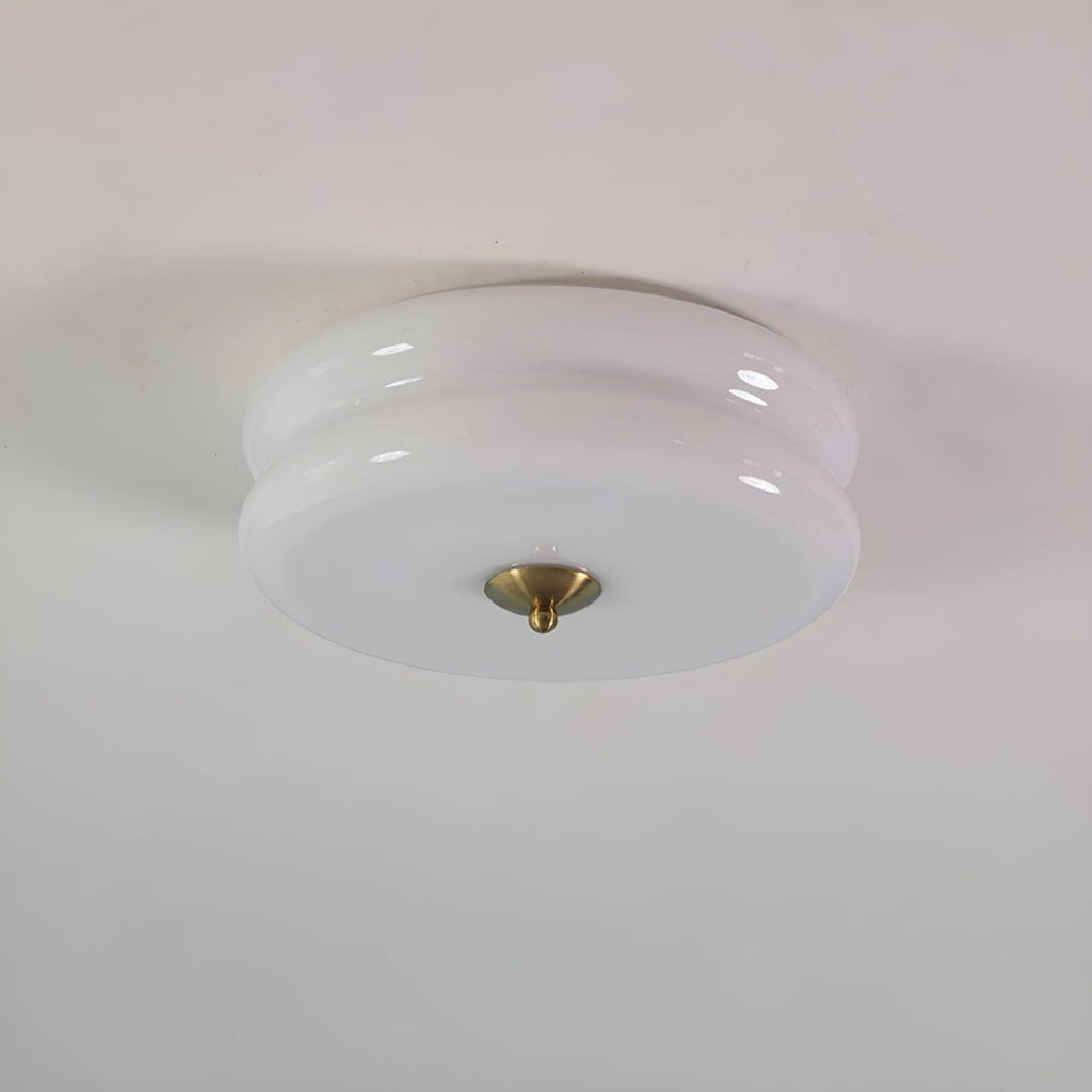 Retro Glass Flush Mount Ceiling Light With Adjustable Color Temperature in Gold White — Greenwich Home & Living