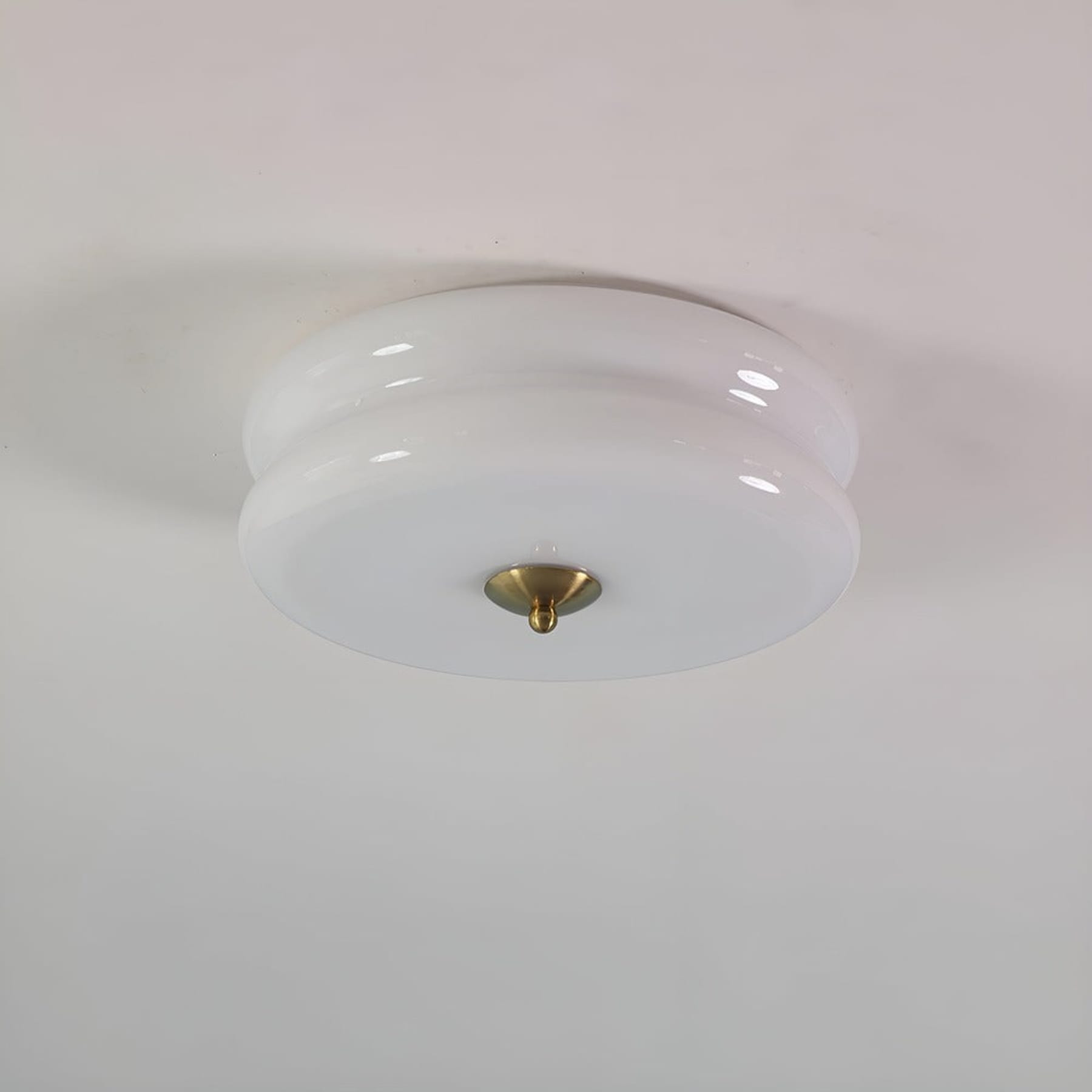 Retro Glass Flush Mount Ceiling Light With Adjustable Color Temperature in Gold White — Greenwich Home & Living
