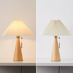 Retro Bamboo-Wood Table Lamp With Warm LED Glow for Living Room — Greenwich Home & Living