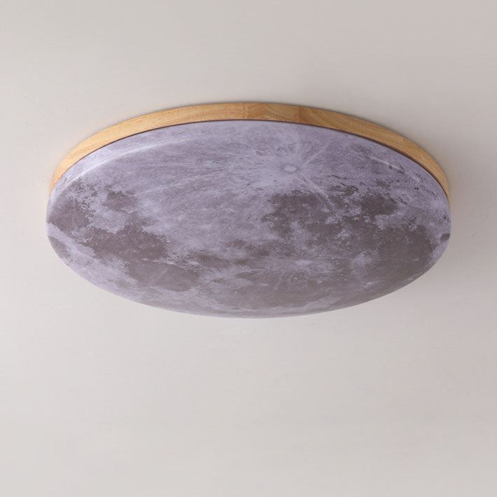 Modern Wood Flush Mount Ceiling Light With Selectable White Light — Greenwich Home & Living