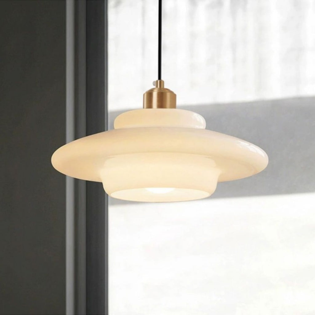 Retro Glass Pendant Light With Warm White Bulb Included for Dining Room — Greenwich Home & Living