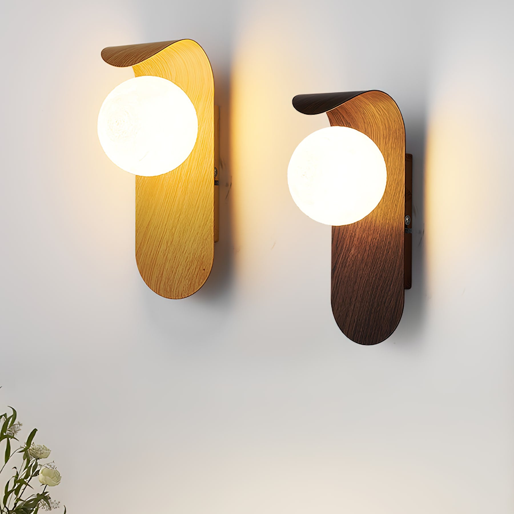 Minimalist Wood Wall Light With Tri-Color Changing Glow — Greenwich Home & Living