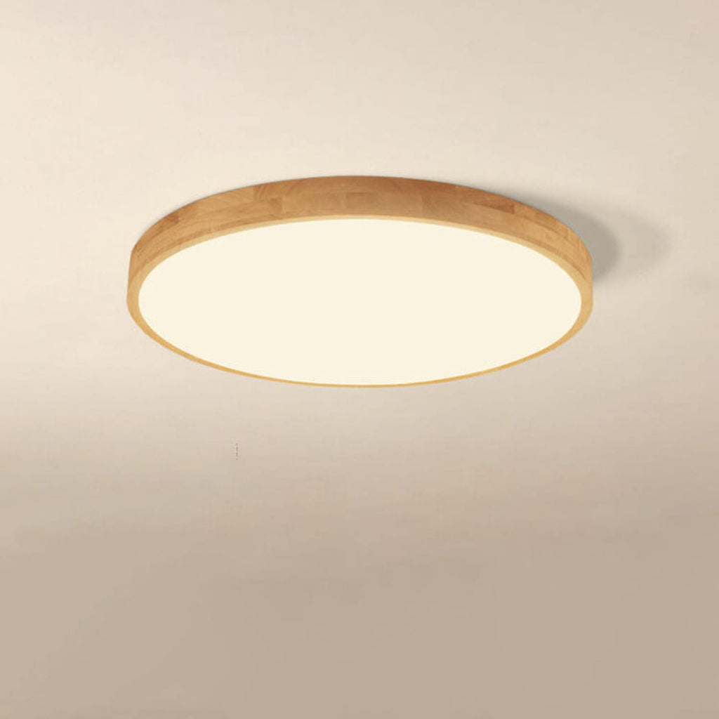 Scandinavian Wood Flush Mount Ceiling Light With Tri-Color Dimming — Greenwich Home & Living