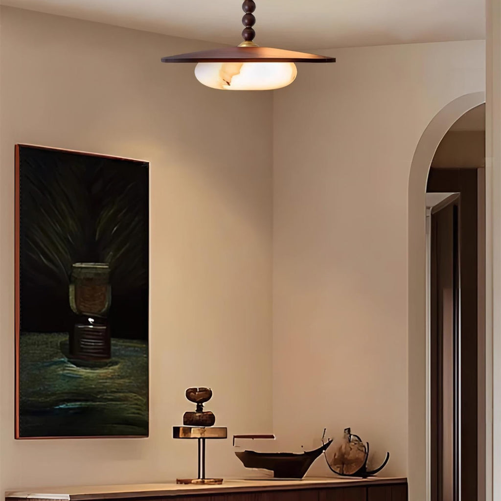 Contemporary Ash Wood Semi-Flush Mount Ceiling Light With Tri-Color Light — Greenwich Home & Living