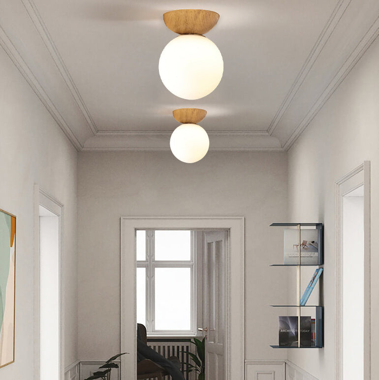 Modern Wood and Glass Pendant Light With Warm LED Glow — Greenwich Home & Living