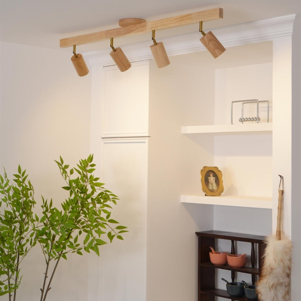 Modern Linear Walnut Wood Ceiling Light With Selectable Color Temperature — Greenwich Home & Living