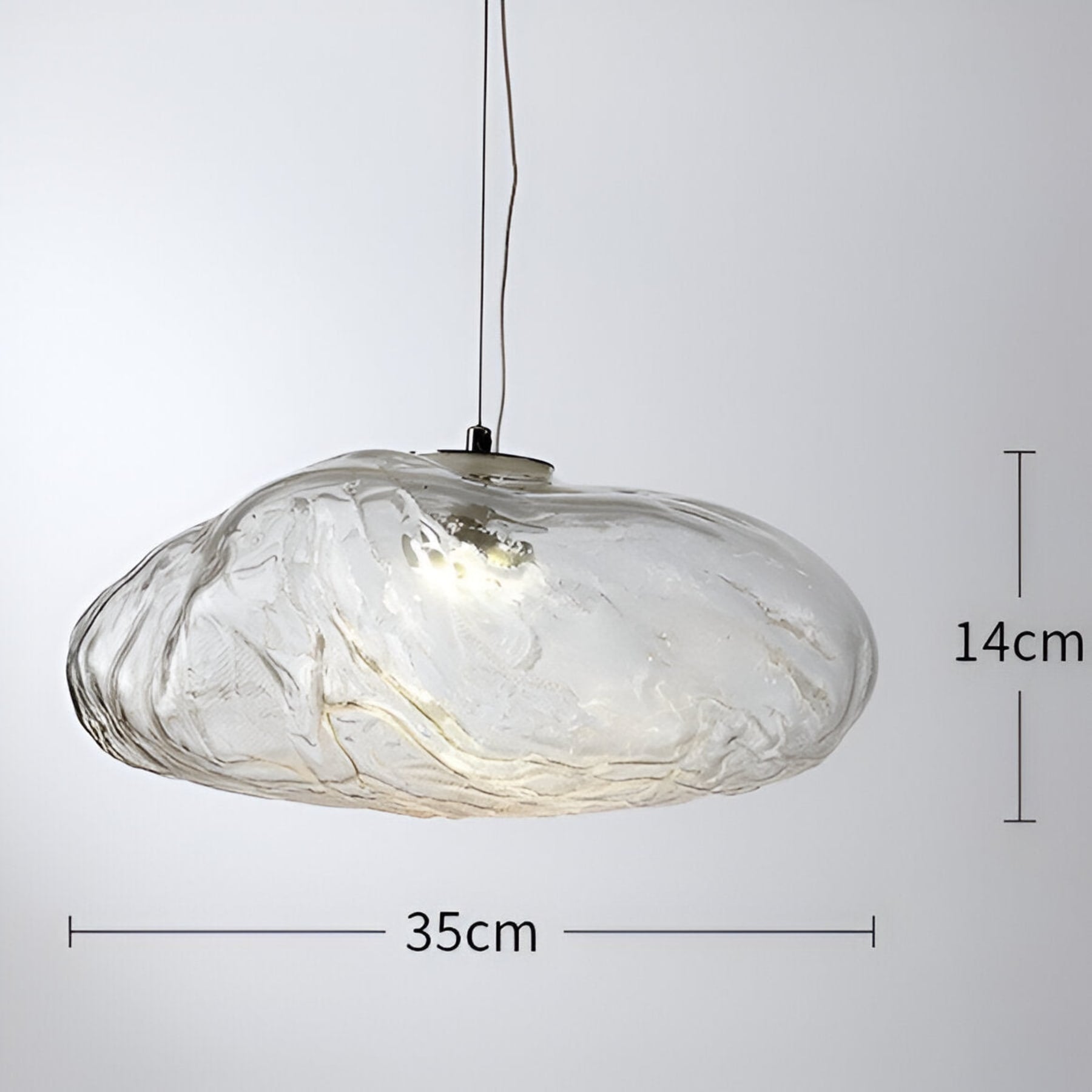 Contemporary Glass Pendant Light With Warm White Glow for Living & Dining Rooms — Greenwich Home & Living