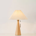 Scandinavian Wood Table Lamp With Fabric Shade in Light Brown — Greenwich Home & Living
