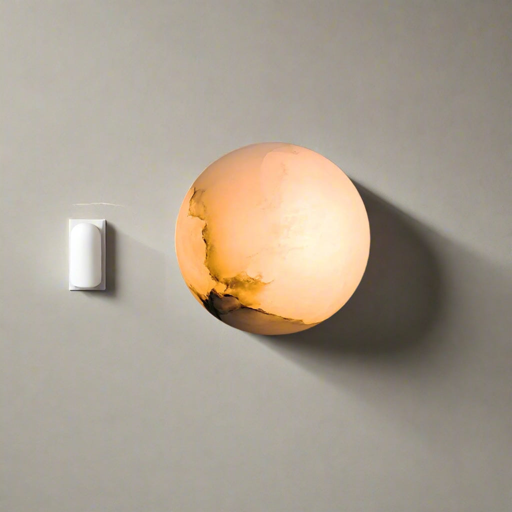 Contemporary Marble Wall Light With Warm Glow — Greenwich Home & Living
