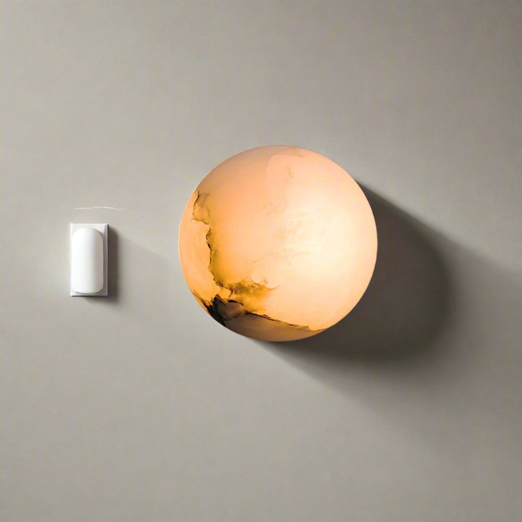 Contemporary Marble Wall Light With Warm Glow — Greenwich Home & Living