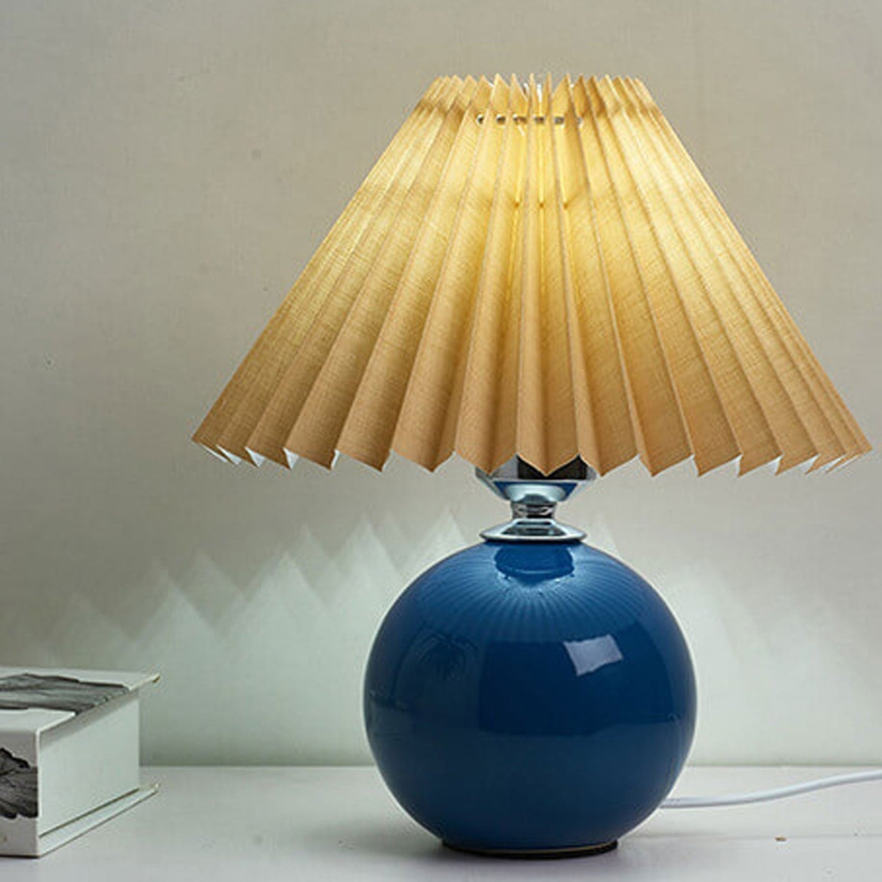 Contemporary Ceramic Table Lamp With Fabric Shade for Living Room — Greenwich Home & Living