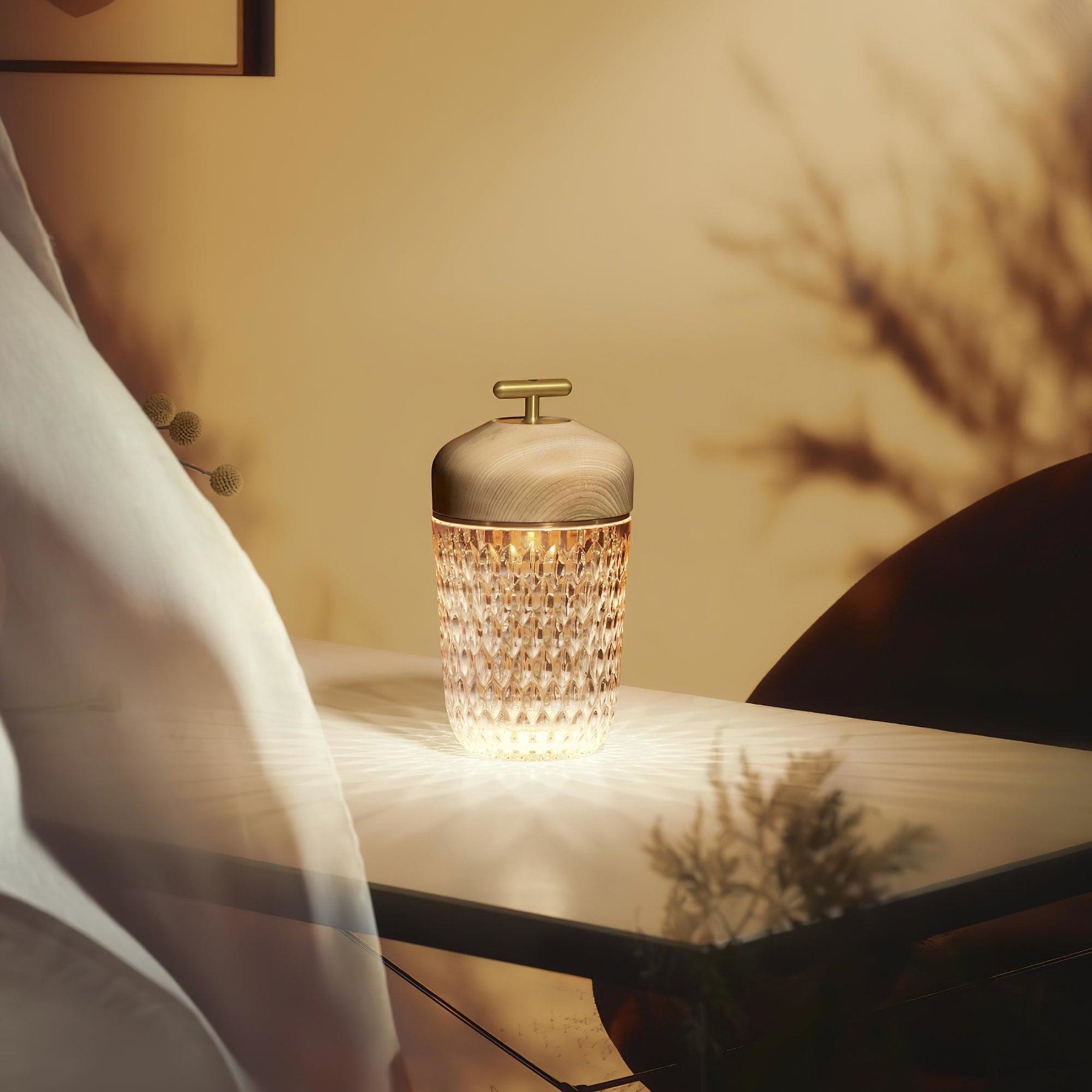 Contemporary Glass Table Lamp With Adjustable Color Temperature — Greenwich Home & Living