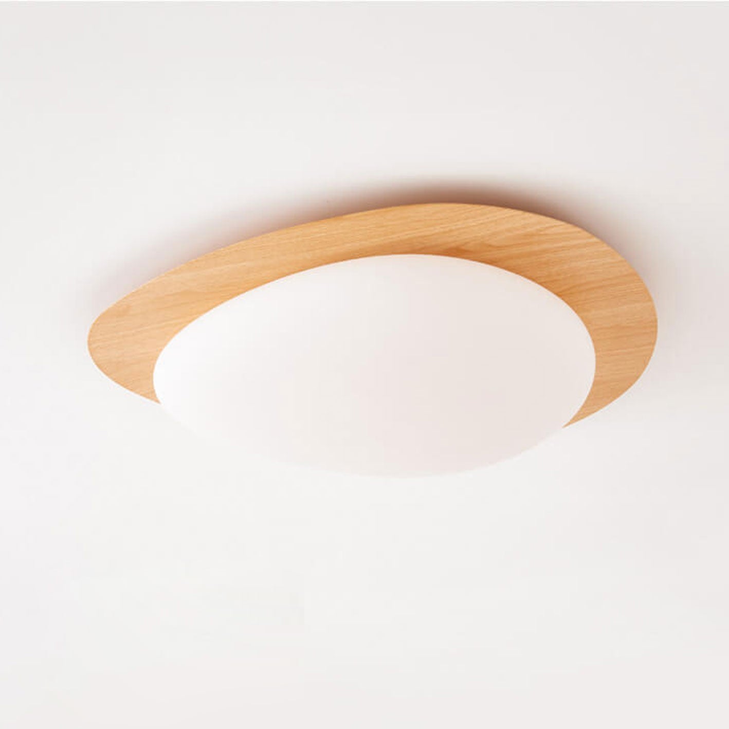 Modern Wood Flush Mount Ceiling Light With Stepless Dimming — Greenwich Home & Living