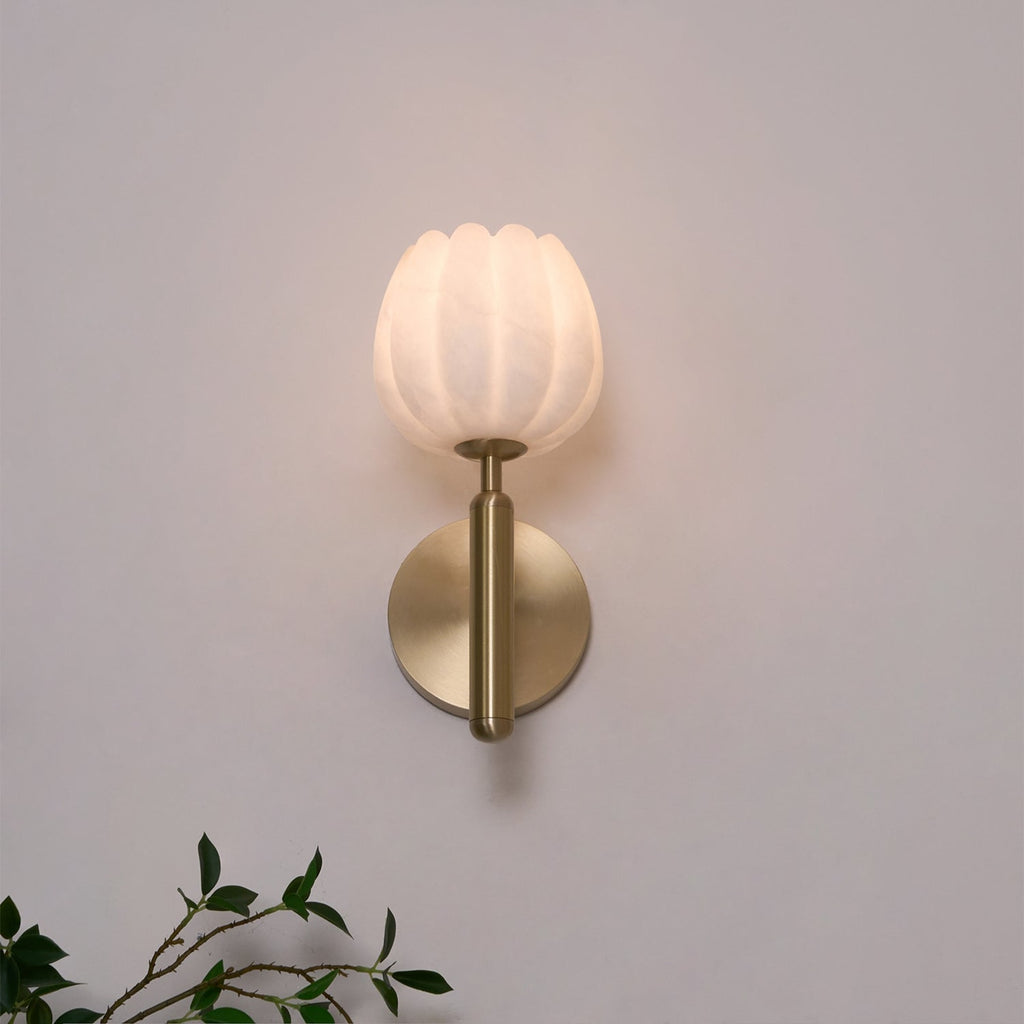 Contemporary Iron and Glass Wall Light With Dual Color Temperature in White — Greenwich Home & Living