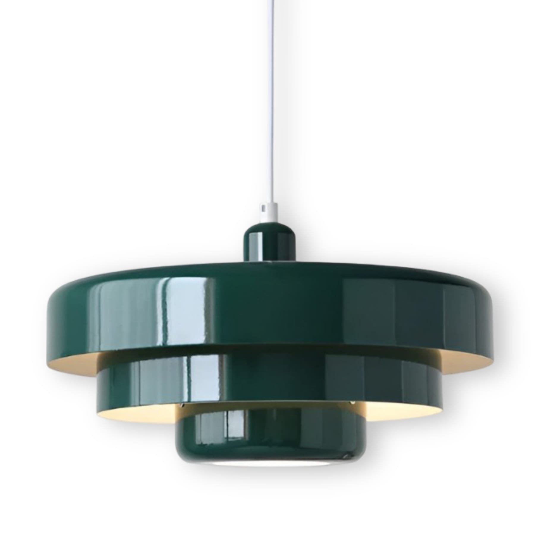 Retro Glass Pendant Light With Warm White Glow For Living And Dining Rooms in Green — Greenwich Home & Living