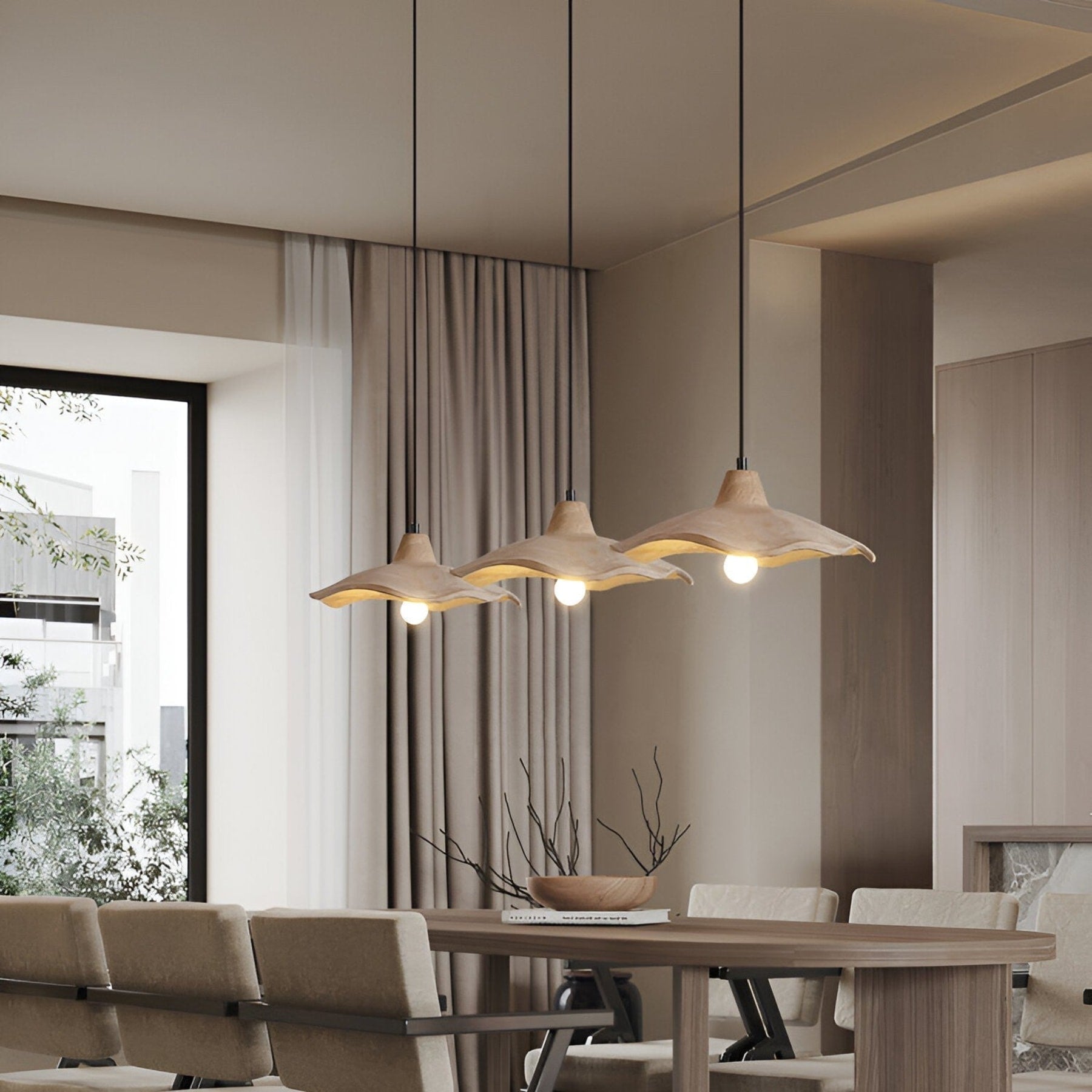 Minimalist Concrete Pendant Light With Warm White LED for Dining Room — Greenwich Home & Living