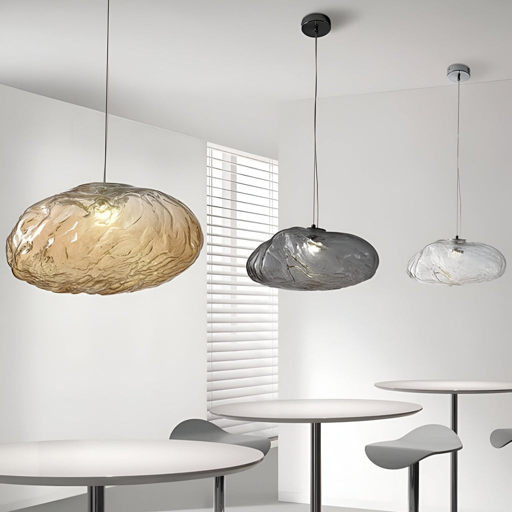 Contemporary Glass Pendant Light With Warm White Glow for Living & Dining Rooms — Greenwich Home & Living