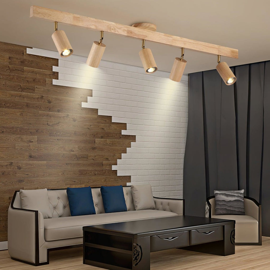 Modern Linear Walnut Wood Ceiling Light With Selectable Color Temperature — Greenwich Home & Living