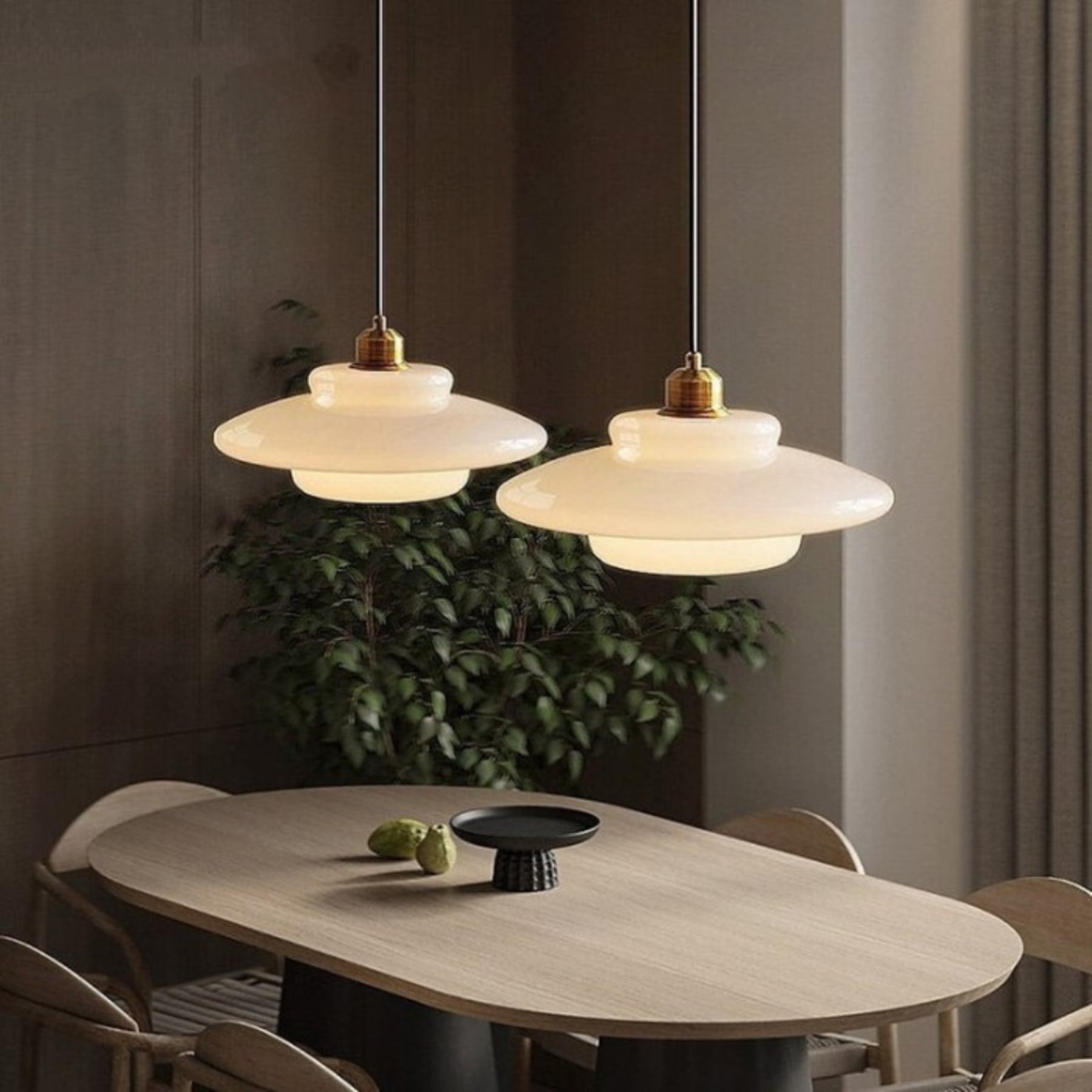 Retro Glass Pendant Light With Warm White Bulb Included for Dining Room — Greenwich Home & Living